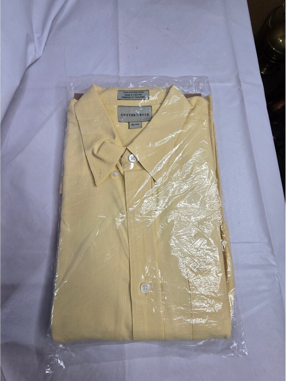 Cutter & Buck Men's XL Yellow Cotton Shirt